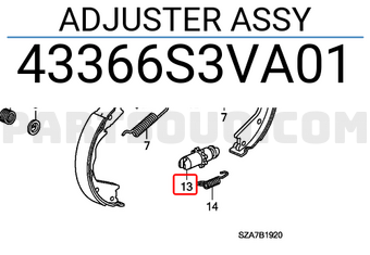 Honda 43366S3VA01 ADJUSTER ASSY
