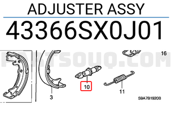 Honda 43366SX0J01 ADJUSTER ASSY