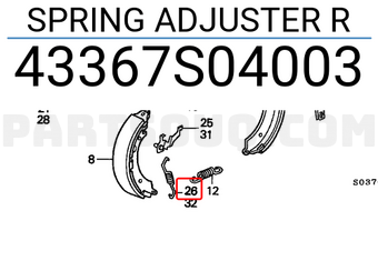 Honda 43367S04003 SPRING ADJUSTER R