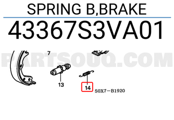Honda 43367S3VA01 SPRING B,BRAKE