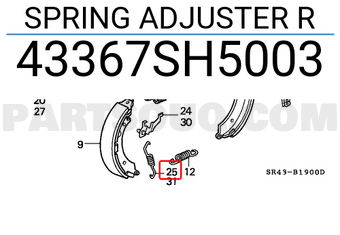 Honda 43367SH5003 SPRING ADJUSTER R