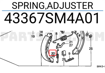 Honda 43367SM4A01 SPRING,ADJUSTER