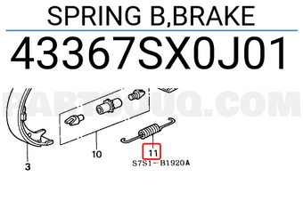 Honda 43367SX0J01 SPRING B,BRAKE