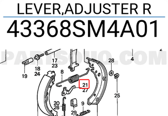 Honda 43368SM4A01 LEVER,ADJUSTER R