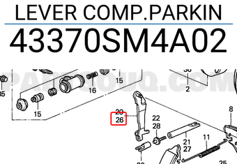 Honda 43370SM4A02 LEVER COMP.PARKIN