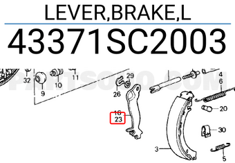 Honda 43371SC2003 LEVER,BRAKE,L