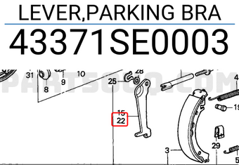 Honda 43371SE0003 LEVER,PARKING BRA