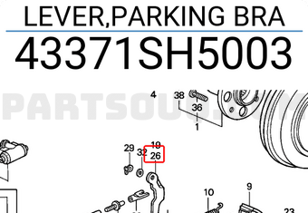 Honda 43371SH5003 LEVER,PARKING BRA