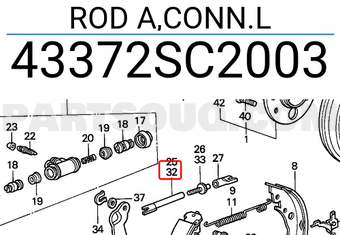 Honda 43372SC2003 ROD A,CONN.L