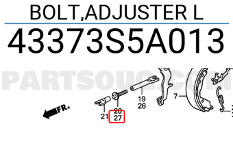 Honda 43373S5A013 BOLT,ADJUSTER L