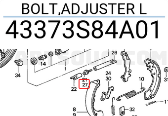 Honda 43373S84A01 BOLT,ADJUSTER L