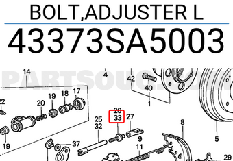 Honda 43373SA5003 BOLT,ADJUSTER L