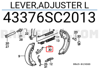 Honda 43376SC2013 LEVER,ADJUSTER L