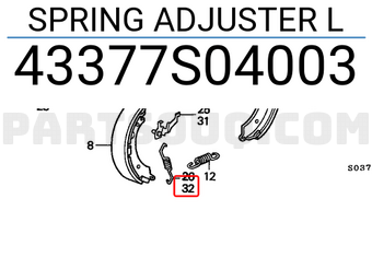 Honda 43377S04003 SPRING ADJUSTER L