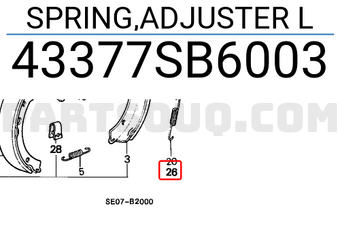 Honda 43377SB6003 SPRING,ADJUSTER L