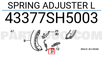 Honda 43377SH5003 SPRING ADJUSTER L