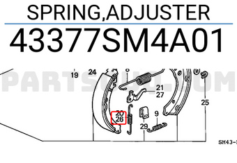 Honda 43377SM4A01 SPRING,ADJUSTER