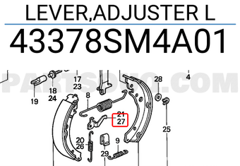 Honda 43378SM4A01 LEVER,ADJUSTER L