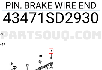 Honda 43471SD2930 PIN, BRAKE WIRE END