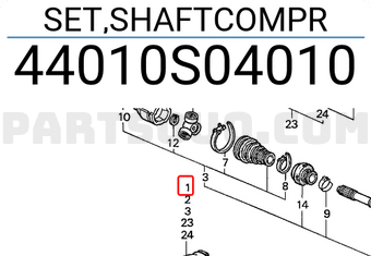 Honda 44010S04010 SET,SHAFTCOMPR