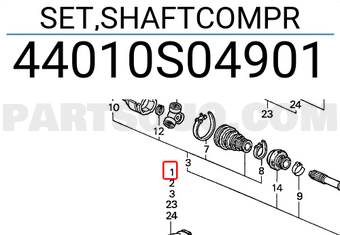 Honda 44010S04901 SET,SHAFTCOMPR