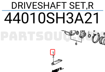 Honda 44010SH3A21 DRIVESHAFT SET,R
