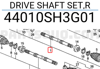 Honda 44010SH3G01 DRIVE SHAFT SET,R