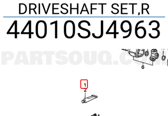 Honda 44010SJ4963 DRIVESHAFT SET,R