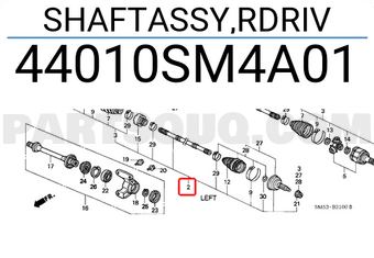 Honda 44010SM4A01 SHAFTASSY,RDRIV
