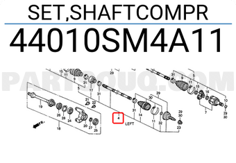 Honda 44010SM4A11 SET,SHAFTCOMPR