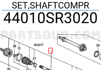 Honda 44010SR3020 SET,SHAFTCOMPR