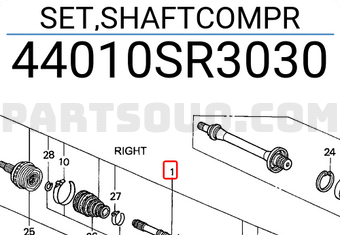 Honda 44010SR3030 SET,SHAFTCOMPR