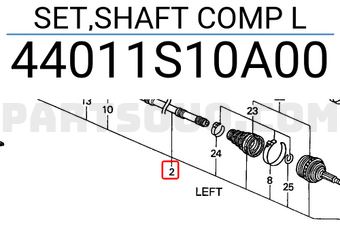 Honda 44011S10A00 SET,SHAFT COMP L