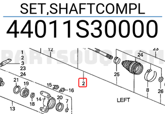 Honda 44011S30000 SET,SHAFTCOMPL