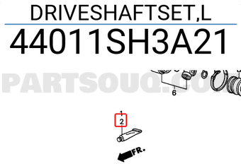 Honda 44011SH3A21 DRIVESHAFTSET,L