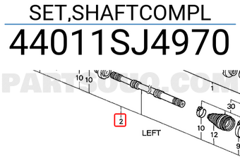 Honda 44011SJ4970 SET,SHAFTCOMPL