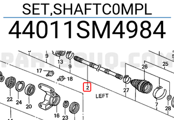 Honda 44011SM4984 SET,SHAFTC0MPL