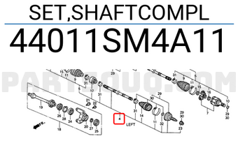 Honda 44011SM4A11 SET,SHAFTCOMPL