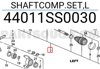 Honda 44011SS0030 SHAFTCOMP.SET,L