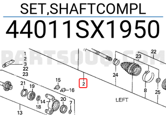 Honda 44011SX1950 SET,SHAFTCOMPL