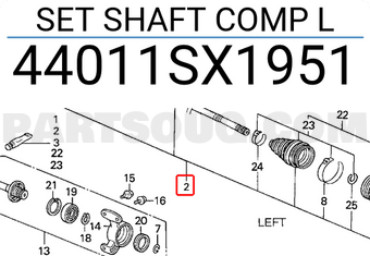 Honda 44011SX1951 SET SHAFT COMP L
