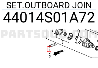 Honda 44014S01A72 SET.OUTBOARD JOIN