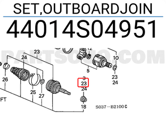 Honda 44014S04951 SET,OUTBOARDJOIN