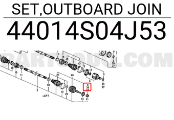 Honda 44014S04J53 SET,OUTBOARD JOIN