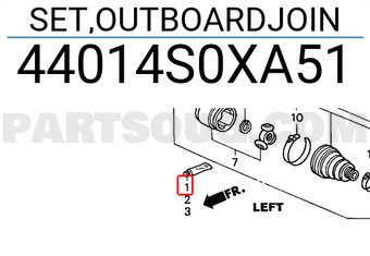 Honda 44014S0XA51 SET,OUTBOARDJOIN