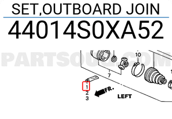 Honda 44014S0XA52 SET,OUTBOARD JOIN