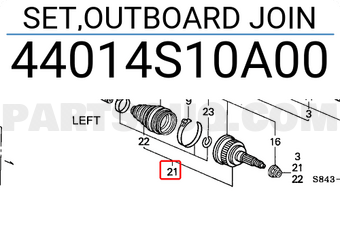 Honda 44014S10A00 SET,OUTBOARD JOIN