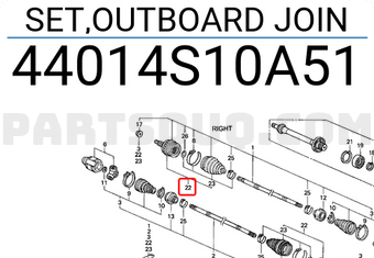 Honda 44014S10A51 SET,OUTBOARD JOIN