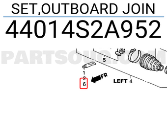 Honda 44014S2A952 SET,OUTBOARD JOIN