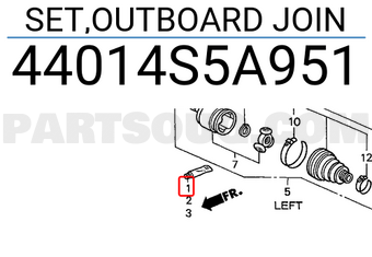 Honda 44014S5A951 SET,OUTBOARD JOIN